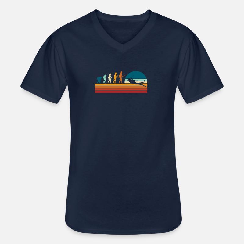 Diver Evolution Diving & Sea Diving - Men's V-Neck T-Shirt - navy
