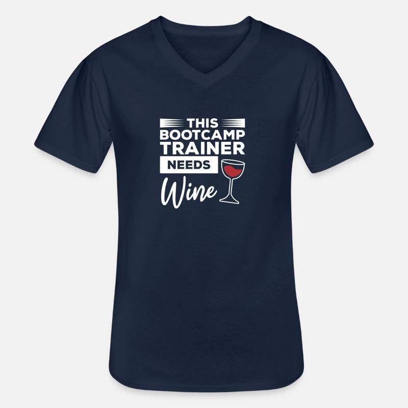 Dieser Bootcamp-Trainer braucht Weintraining - Männer-T-Shirt mit V-Ausschnitt - Navy