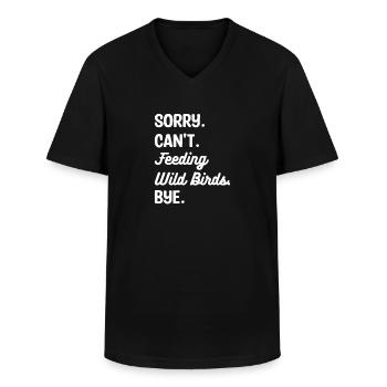 Tut mir leid, ich kann keine Wildvögel füttern Bye Vogelfütterung - Männer-T-Shirt mit V-Ausschnitt - Schwarz - Vorne - AI Model Male 178 dark (178cm)