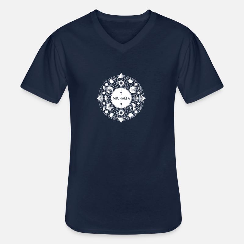 Michaela - Männer-T-Shirt mit V-Ausschnitt - Navy