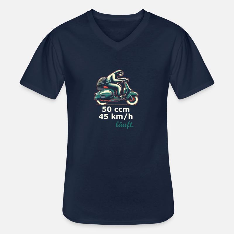 Faultier Roller - Männer-T-Shirt mit V-Ausschnitt - Navy