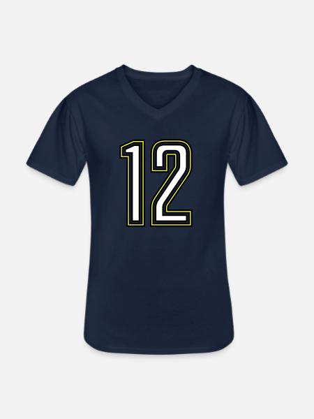 12 - Men's V-Neck T-Shirt - navy