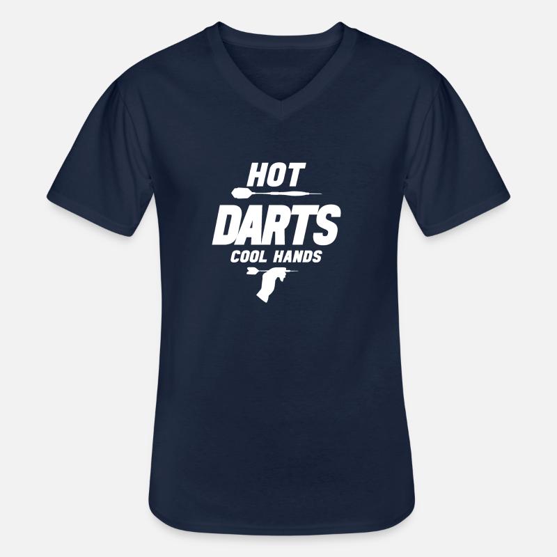 HOT DARTS COOL HANDS - Männer-T-Shirt mit V-Ausschnitt - Navy