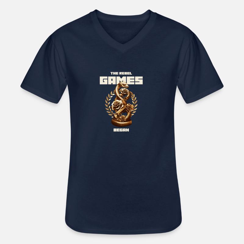 The Rebel Games begin - Männer-T-Shirt mit V-Ausschnitt - Navy
