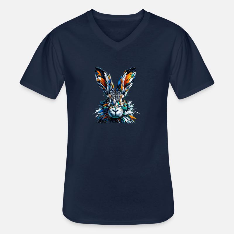 Polygon Art Jackrabbit Jackrabbits - Männer-T-Shirt mit V-Ausschnitt - Navy