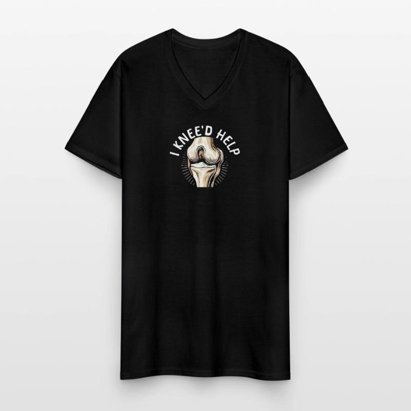 Bionic Knee Replacement Surgery Joint Recovery Men's V-Neck T-Shirt