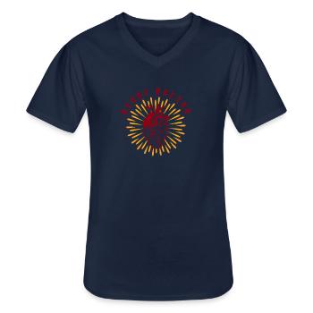 Medizin Herzschlag Kardiologie Krankenpflege Arzt - Männer-T-Shirt mit V-Ausschnitt - Navy - Vorne - AI Model Male 178 dark (178cm)