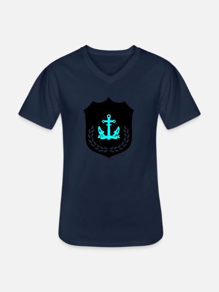 Anchor Coat of Arms - Men's V-Neck T-Shirt - navy