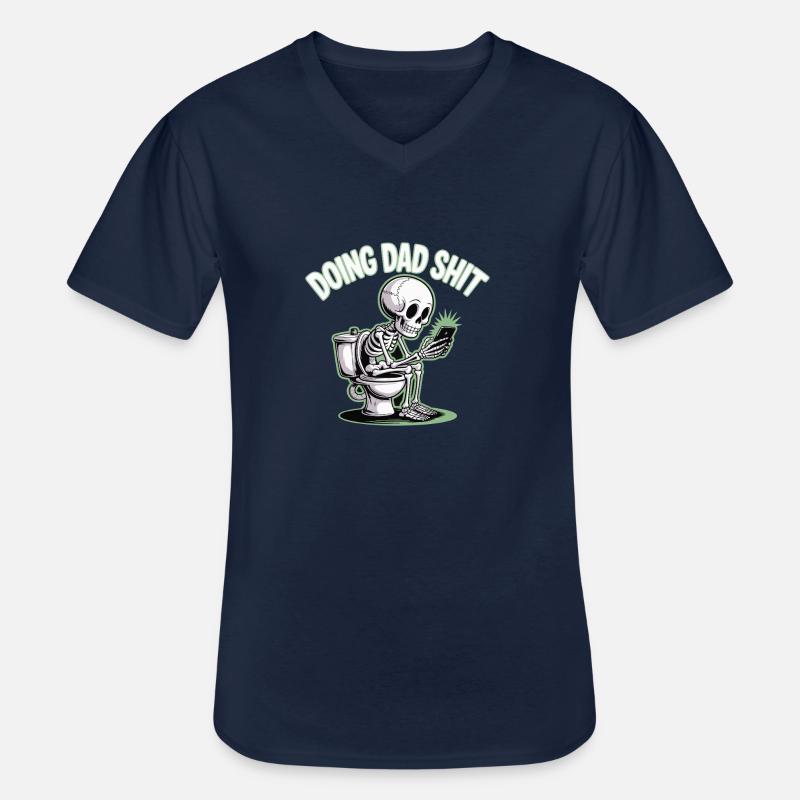 PAPA-SCHEISSE MACHEN - Männer-T-Shirt mit V-Ausschnitt - Navy