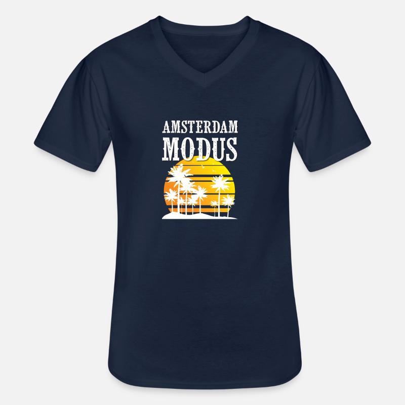 Amsterdam Modus - Männer-T-Shirt mit V-Ausschnitt - Navy