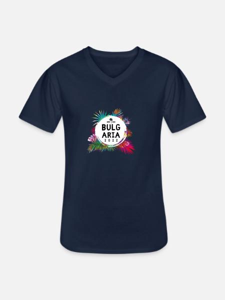 Bulgarien 2022 Bunt - Männer-T-Shirt mit V-Ausschnitt - Navy