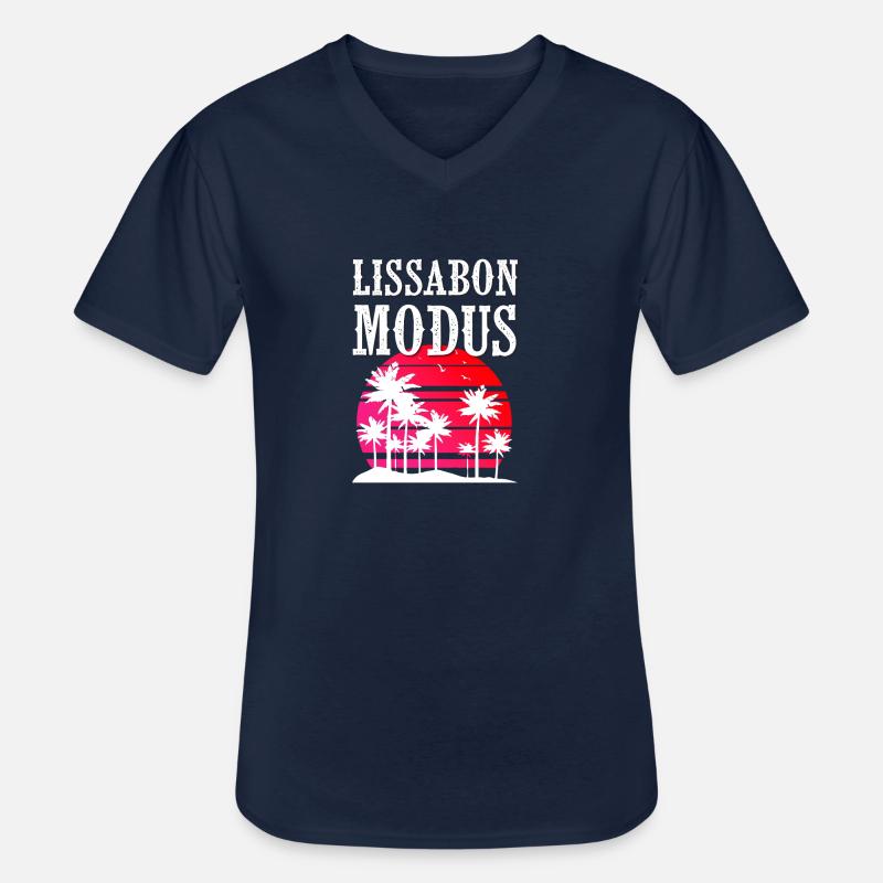 Lissabon Modus - Männer-T-Shirt mit V-Ausschnitt - Navy
