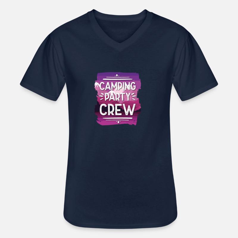Camping Party Crew - Männer-T-Shirt mit V-Ausschnitt - Navy