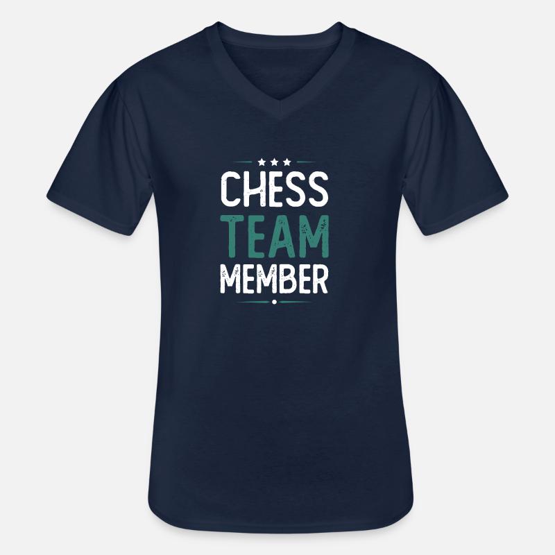 Chess Team - Männer-T-Shirt mit V-Ausschnitt - Navy