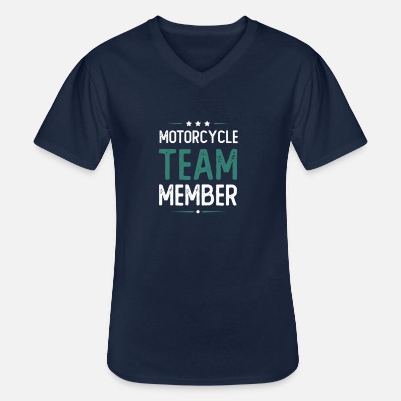 Motorcycle Team - Männer-T-Shirt mit V-Ausschnitt - Navy