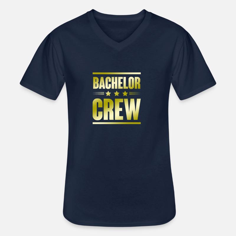 Bachelor Crew - Männer-T-Shirt mit V-Ausschnitt - Navy