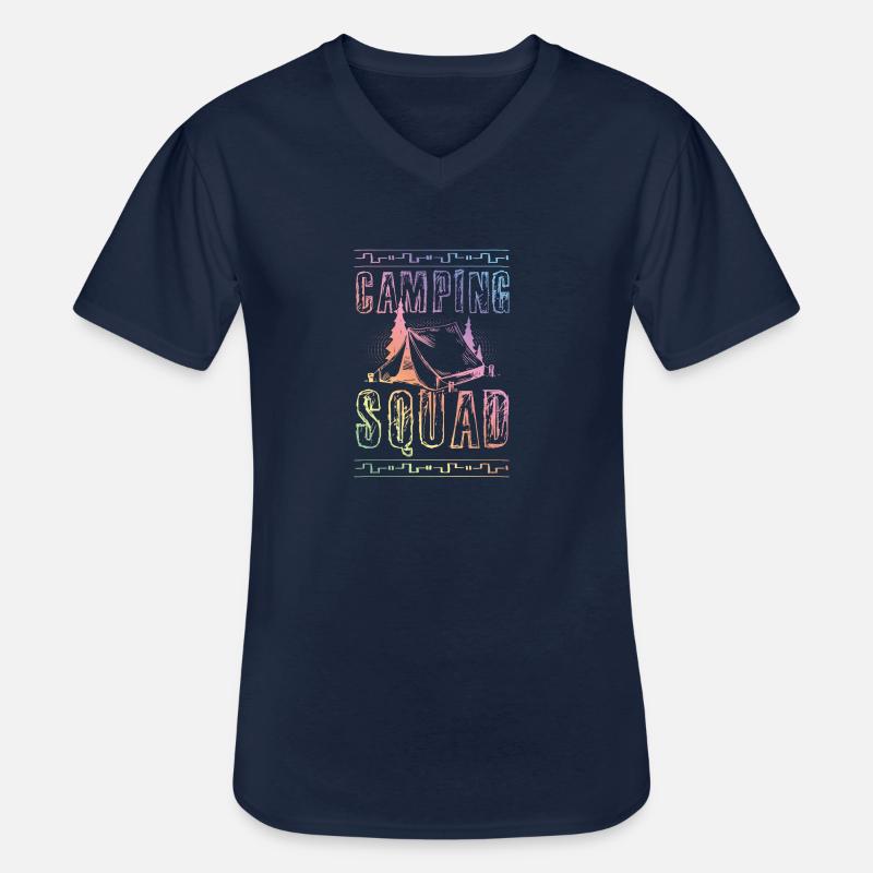 Camping Squad - Männer-T-Shirt mit V-Ausschnitt - Navy