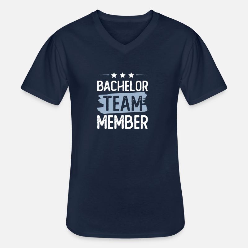 Bachelor Team - Männer-T-Shirt mit V-Ausschnitt - Navy