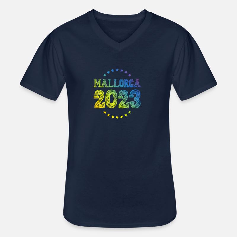Mallorca 2023 - Männer-T-Shirt mit V-Ausschnitt - Navy