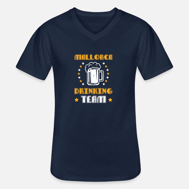 Mallorca Drinking Team - Männer-T-Shirt mit V-Ausschnitt - Navy