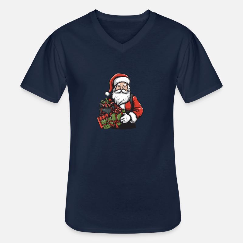 Weihnachtsmann Geschenke - Männer-T-Shirt mit V-Ausschnitt - Navy