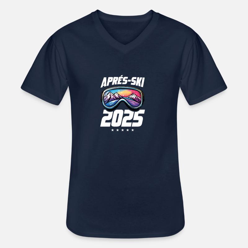 Apres Ski 2025 - Männer-T-Shirt mit V-Ausschnitt - Navy