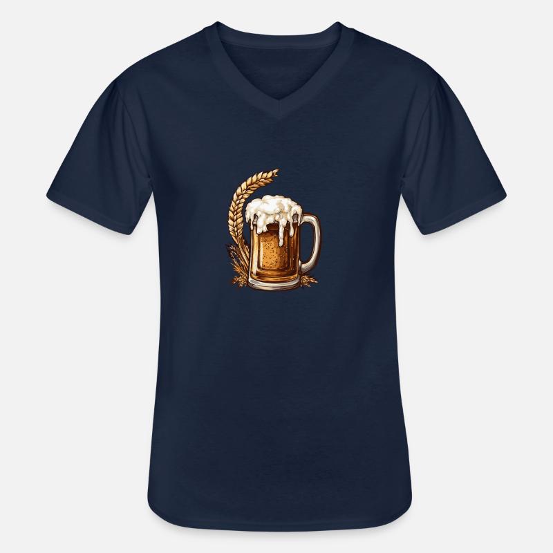 Bier Glas - Männer-T-Shirt mit V-Ausschnitt - Navy