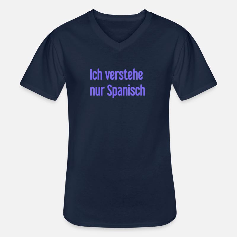 Ich verstehe nur Spanisch - Männer-T-Shirt mit V-Ausschnitt - Navy
