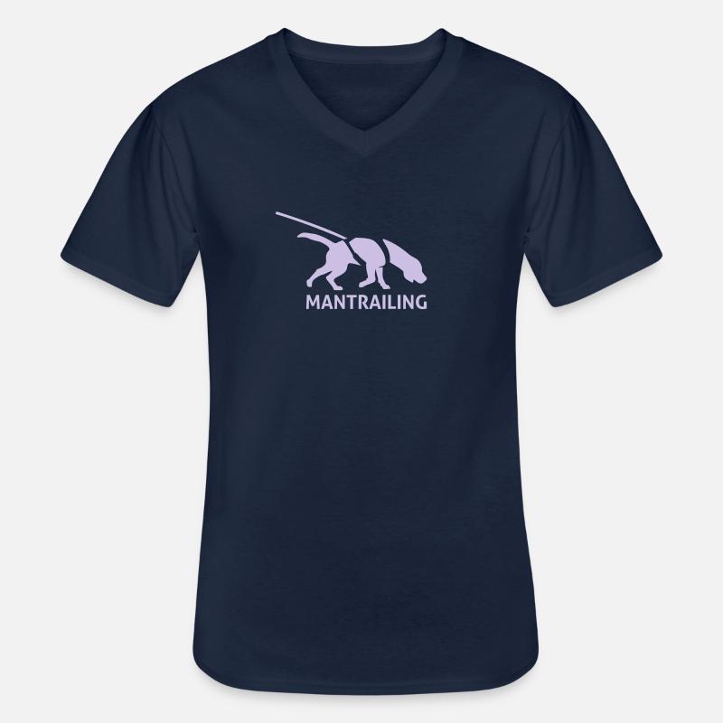 Mantrailing - Männer-T-Shirt mit V-Ausschnitt - Navy