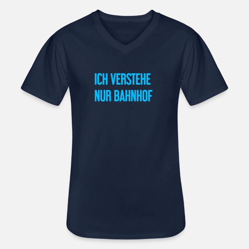 Ich verstehe nur Bahnhof - Männer-T-Shirt mit V-Ausschnitt - Navy