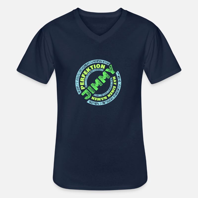 Perfektion Perfekt Jimmy - Männer-T-Shirt mit V-Ausschnitt - Navy