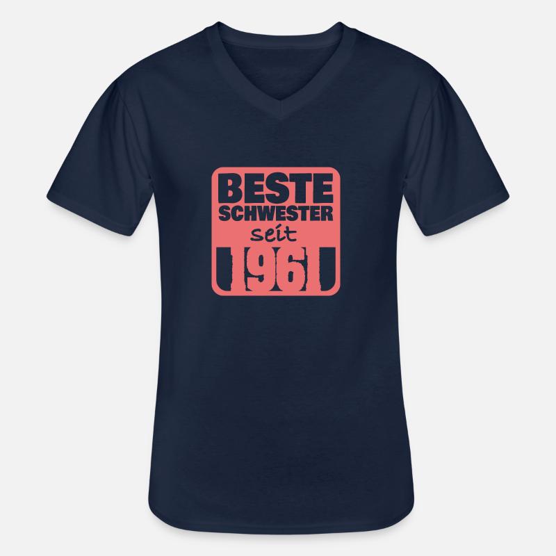 Schwesterchen 1961 - Männer-T-Shirt mit V-Ausschnitt - Navy