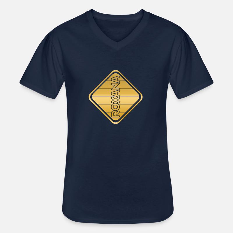 Vorname Roxana - Männer-T-Shirt mit V-Ausschnitt - Navy