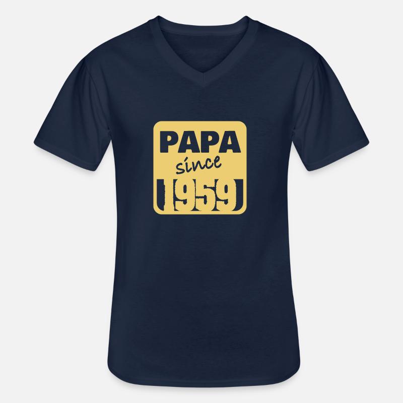 1959 - Männer-T-Shirt mit V-Ausschnitt - Navy