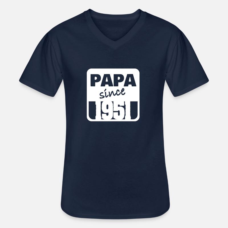 1951 - Männer-T-Shirt mit V-Ausschnitt - Navy