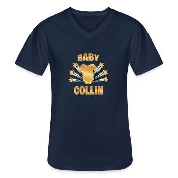 Geburt Collin - Männer-T-Shirt mit V-Ausschnitt - Navy - Vorne - AI Model Male 178 dark (178cm)