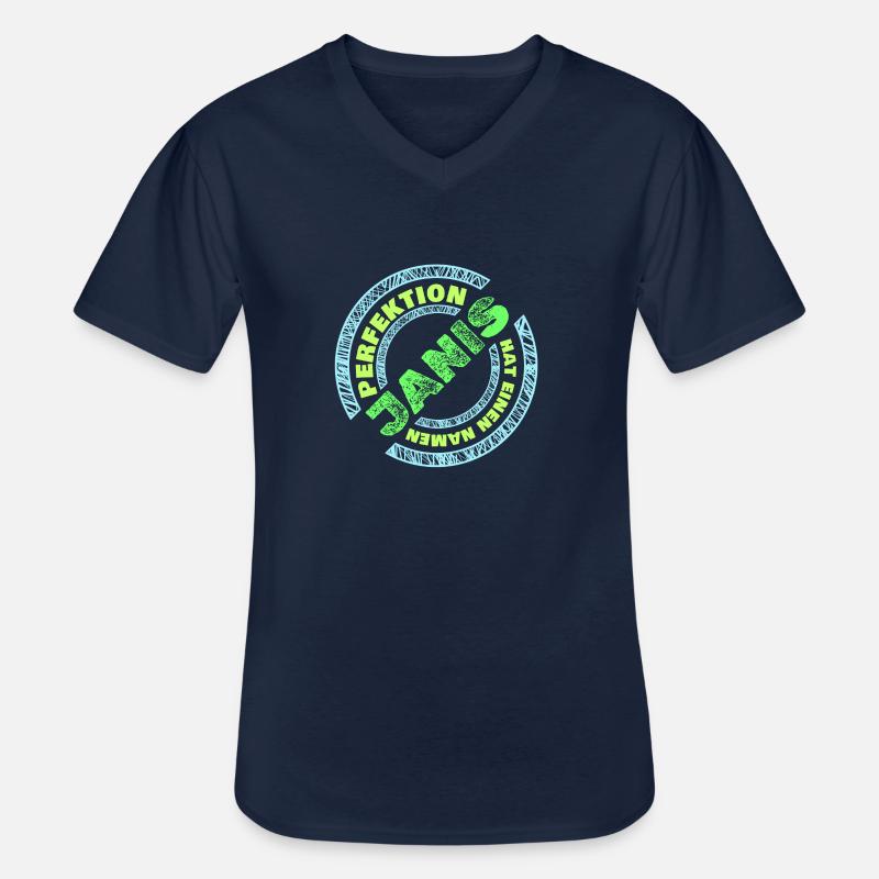 Janis Janis - Männer-T-Shirt mit V-Ausschnitt - Navy