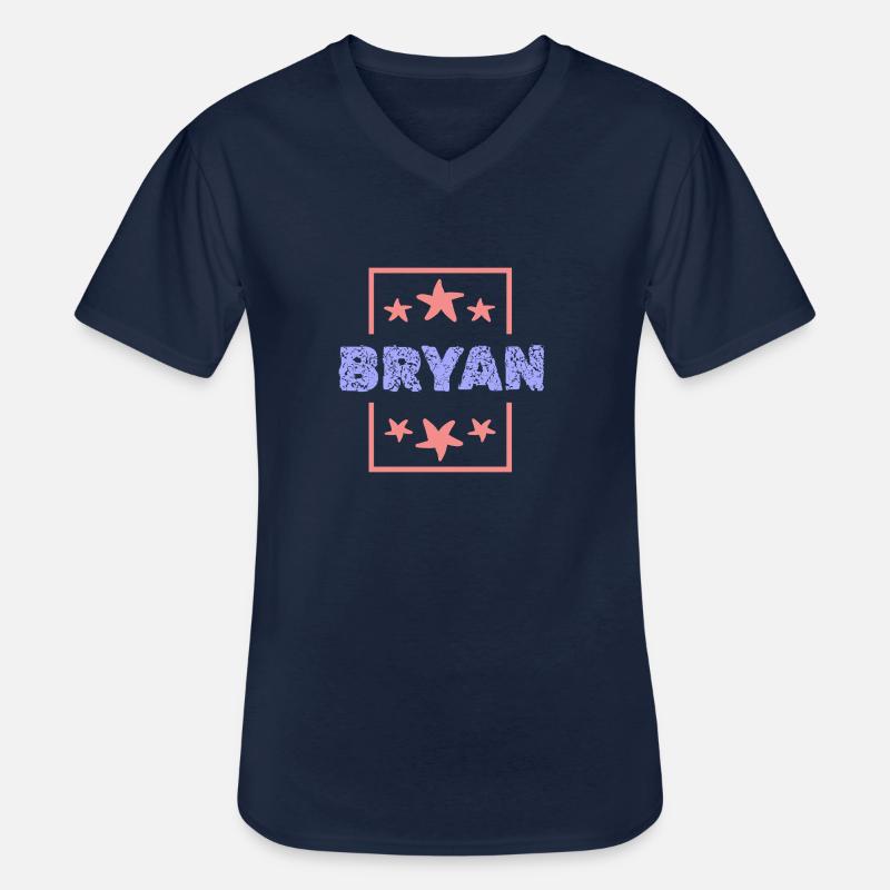 Bryan Bryan - Männer-T-Shirt mit V-Ausschnitt - Navy