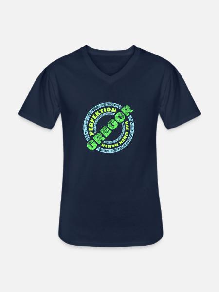 Gregor Gregor - Männer-T-Shirt mit V-Ausschnitt - Navy