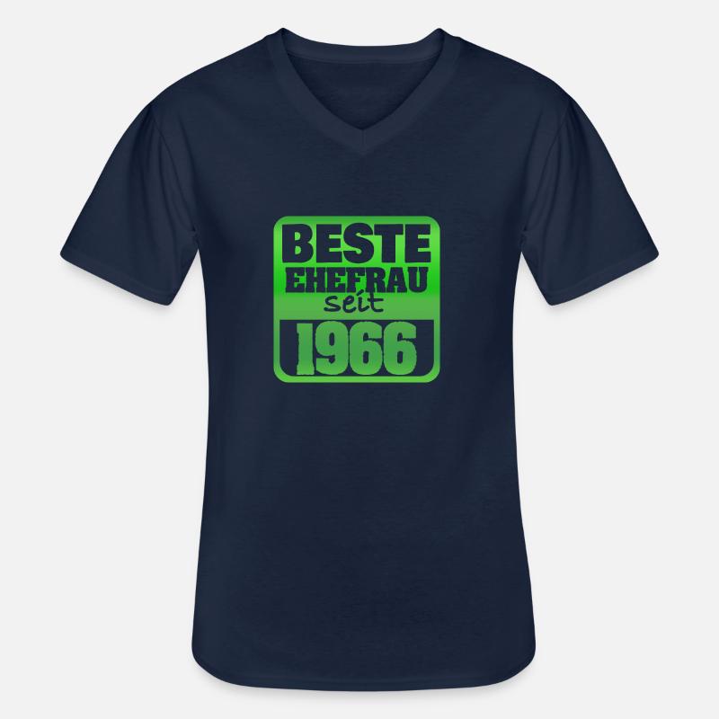 Ehefrau 1966 - Männer-T-Shirt mit V-Ausschnitt - Navy
