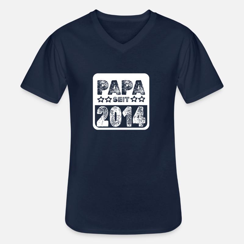 seit 2014 - Männer-T-Shirt mit V-Ausschnitt - Navy
