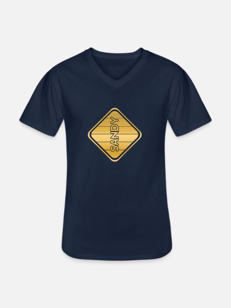 Sandy - Men's V-Neck T-Shirt - navy