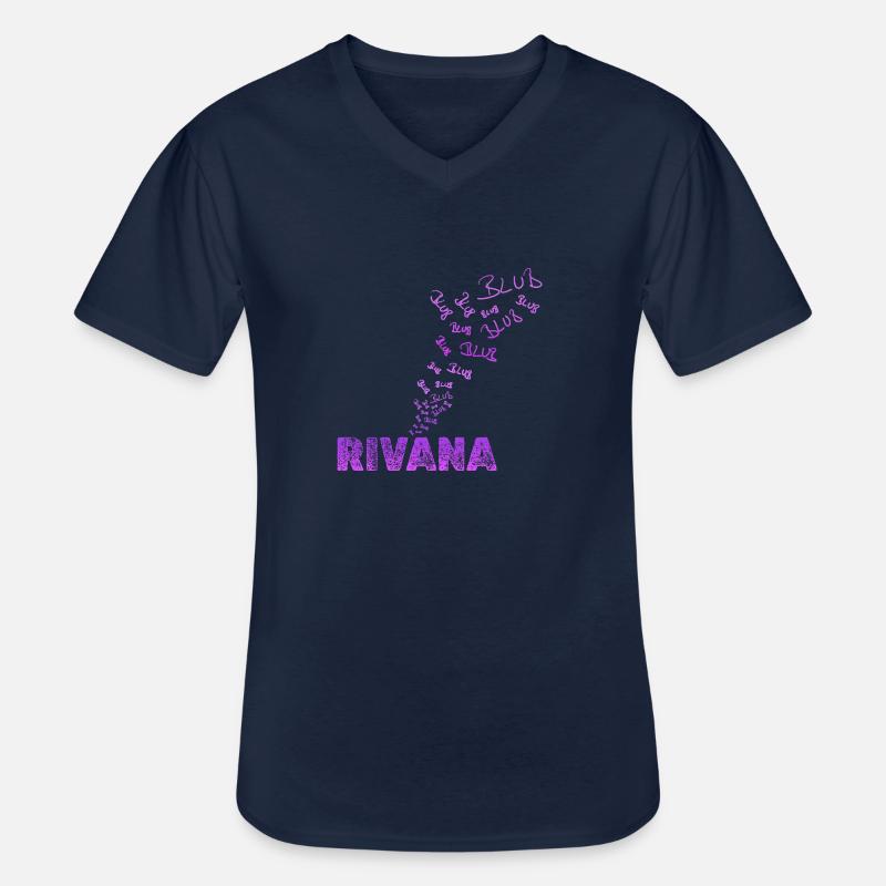 Spaßig Rivana - Männer-T-Shirt mit V-Ausschnitt - Navy