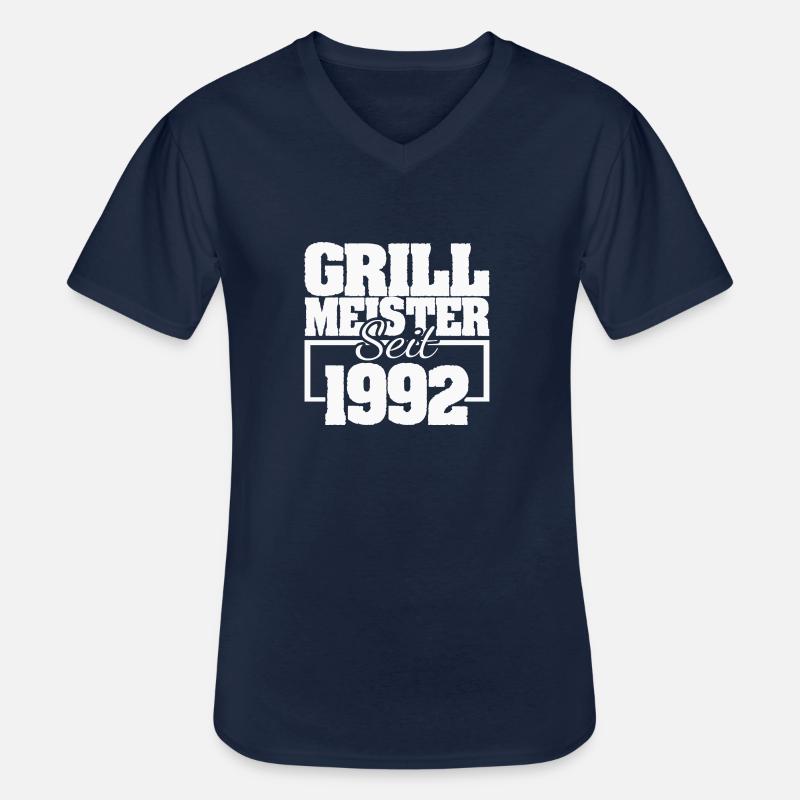 1992 - Männer-T-Shirt mit V-Ausschnitt - Navy
