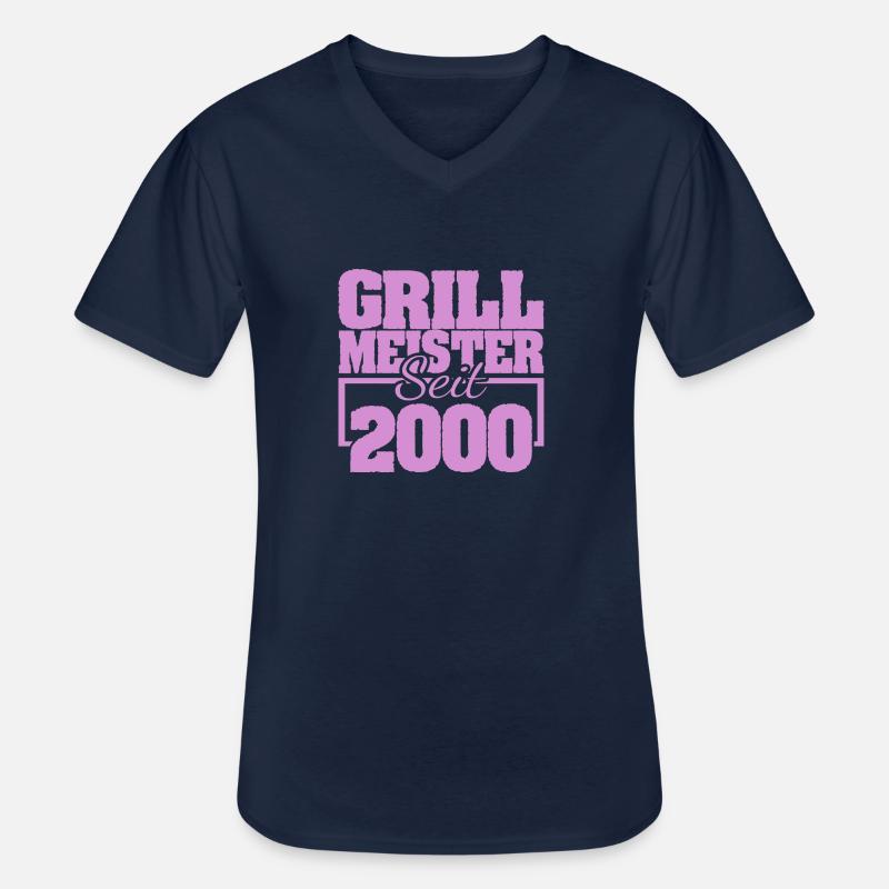 2000 - Männer-T-Shirt mit V-Ausschnitt - Navy