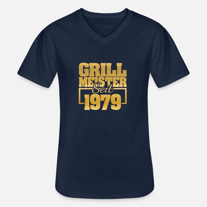 Grillinstructor 1979 - Männer-T-Shirt mit V-Ausschnitt - Navy