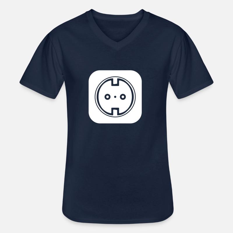 Steckdose Icon Elektriker - Männer-T-Shirt mit V-Ausschnitt - Navy