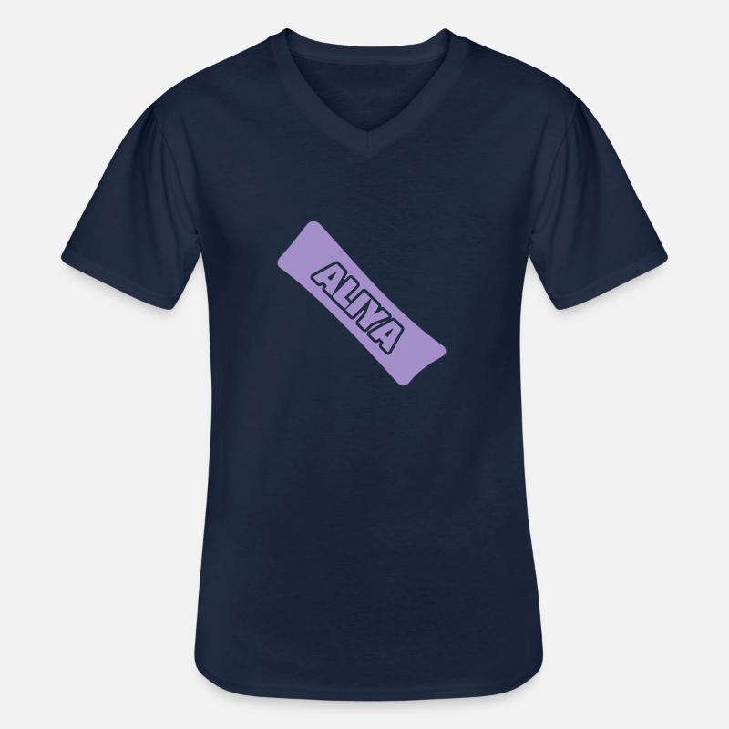 Geburt Aliya - Männer-T-Shirt mit V-Ausschnitt - Navy