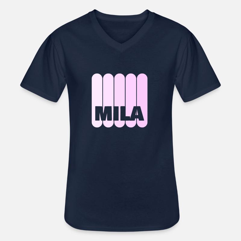 Mila - Männer-T-Shirt mit V-Ausschnitt - Navy