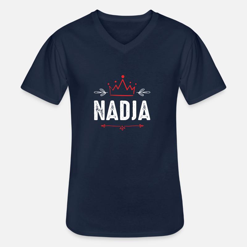 Nadja - Männer-T-Shirt mit V-Ausschnitt - Navy